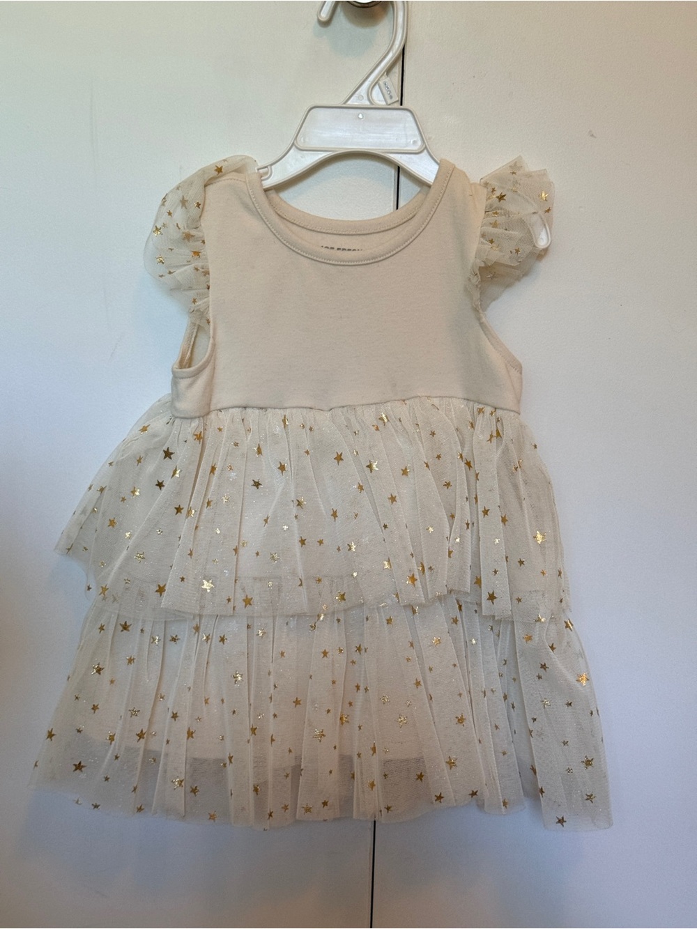 Cream Tulle Star Baby Dress with Gold Stars Joe fresh 6-12m
